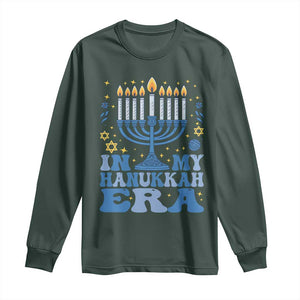In My Hanukkah Era Long Sleeve Shirt Festival Of Lights Gift TS12 Dark Forest Green Print Your Wear