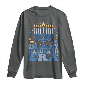 In My Hanukkah Era Long Sleeve Shirt Festival Of Lights Gift TS12 Dark Heather Print Your Wear