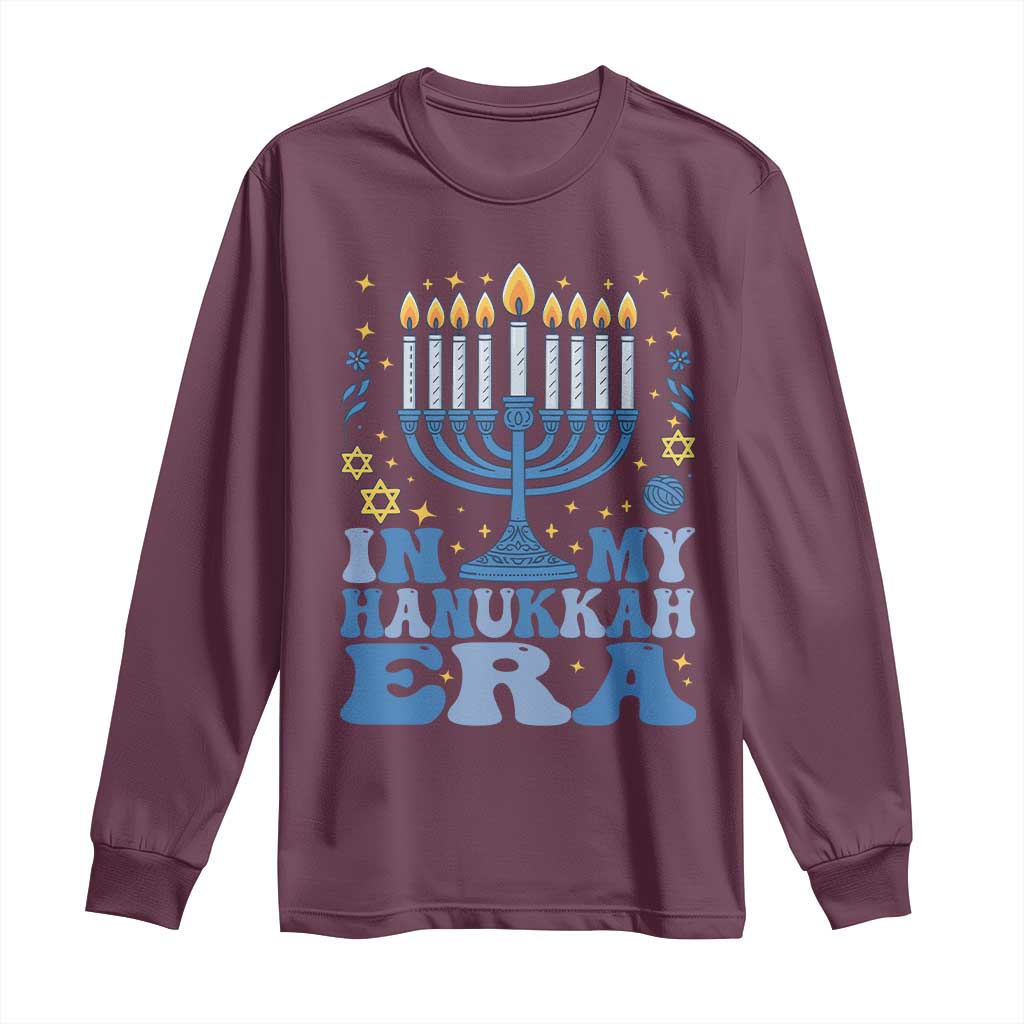 In My Hanukkah Era Long Sleeve Shirt Festival Of Lights Gift TS12 Maroon Print Your Wear