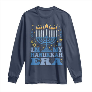 In My Hanukkah Era Long Sleeve Shirt Festival Of Lights Gift TS12 Navy Print Your Wear