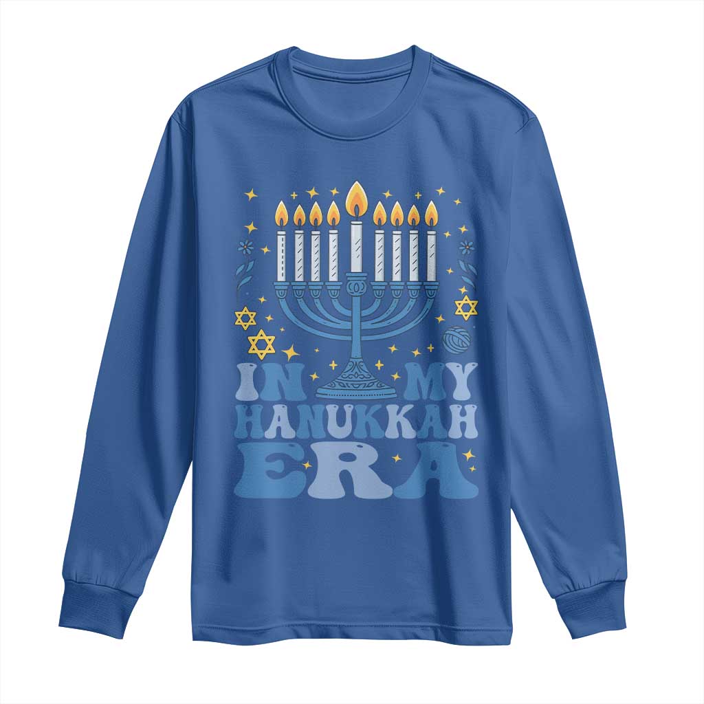 In My Hanukkah Era Long Sleeve Shirt Festival Of Lights Gift TS12 Royal Blue Print Your Wear
