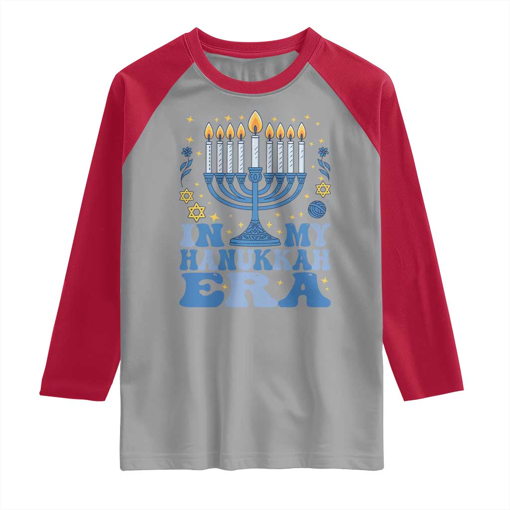 In My Hanukkah Era Raglan Shirt Festival Of Lights Gift TS12 Sport Gray Red Print Your Wear