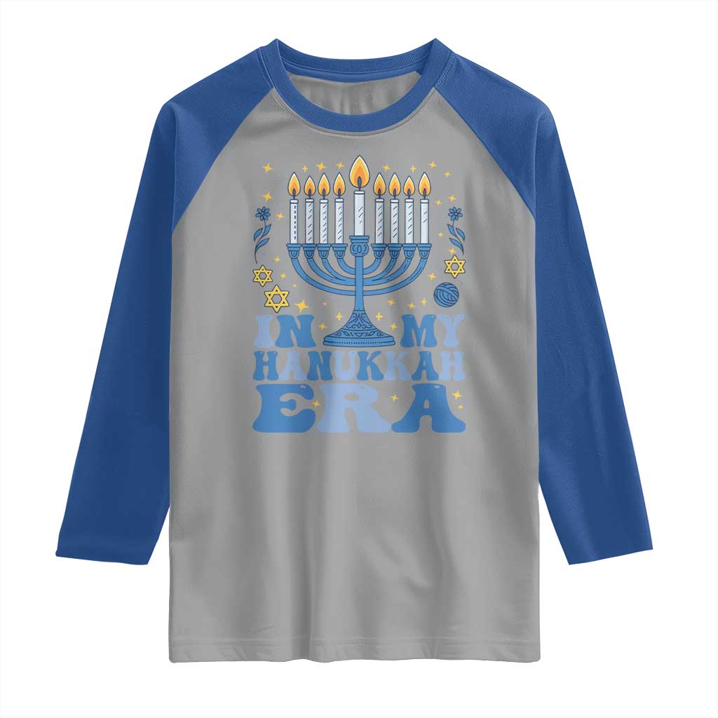 In My Hanukkah Era Raglan Shirt Festival Of Lights Gift TS12 Sport Gray Royal Print Your Wear