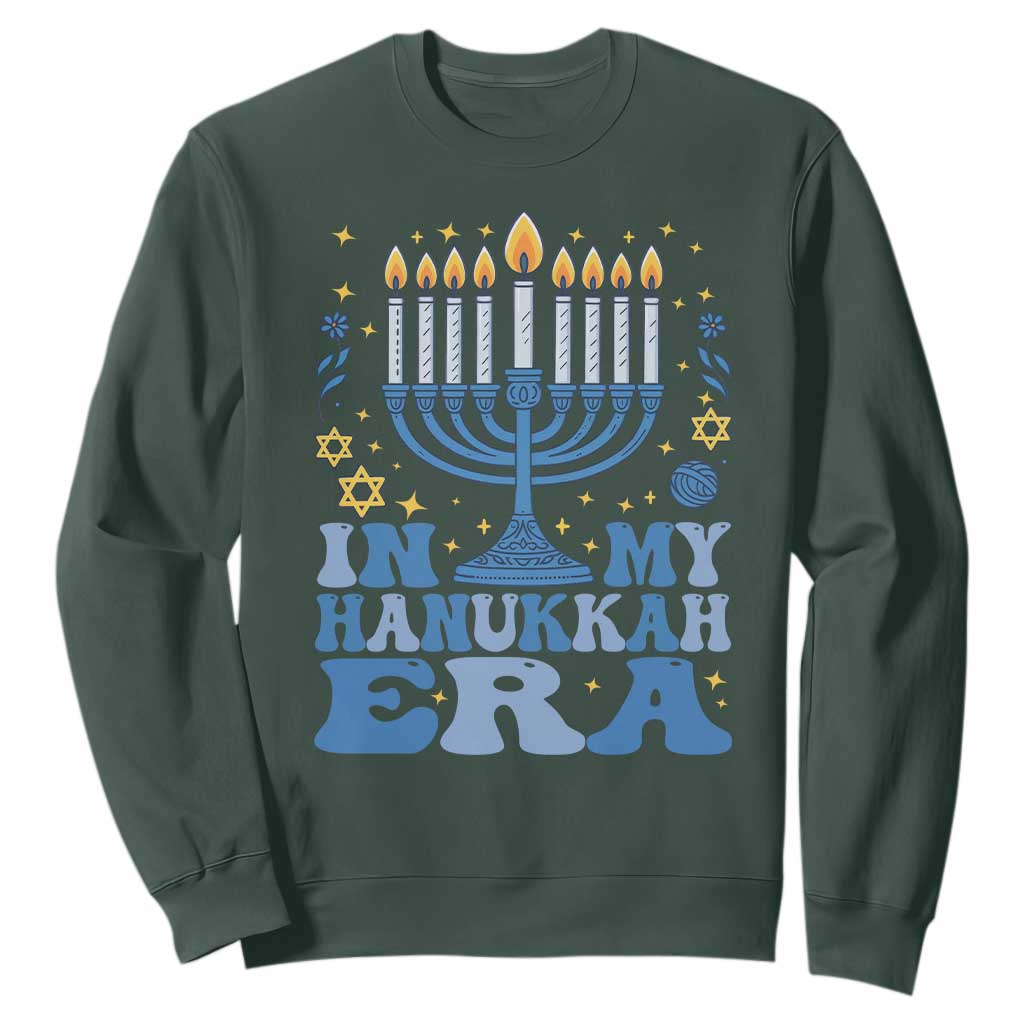 In My Hanukkah Era Sweatshirt Festival Of Lights Gift TS12 Dark Forest Green Print Your Wear