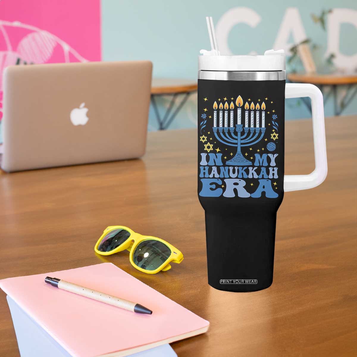 In My Hanukkah Era Tumbler With Handle Festival Of Lights Gift TS12 Print Your Wear