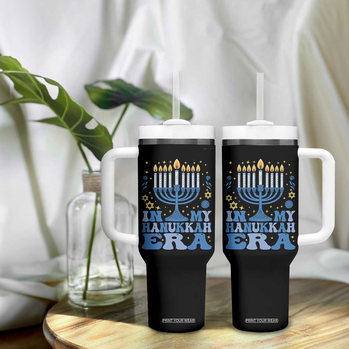 In My Hanukkah Era Tumbler With Handle Festival Of Lights Gift TS12 Print Your Wear