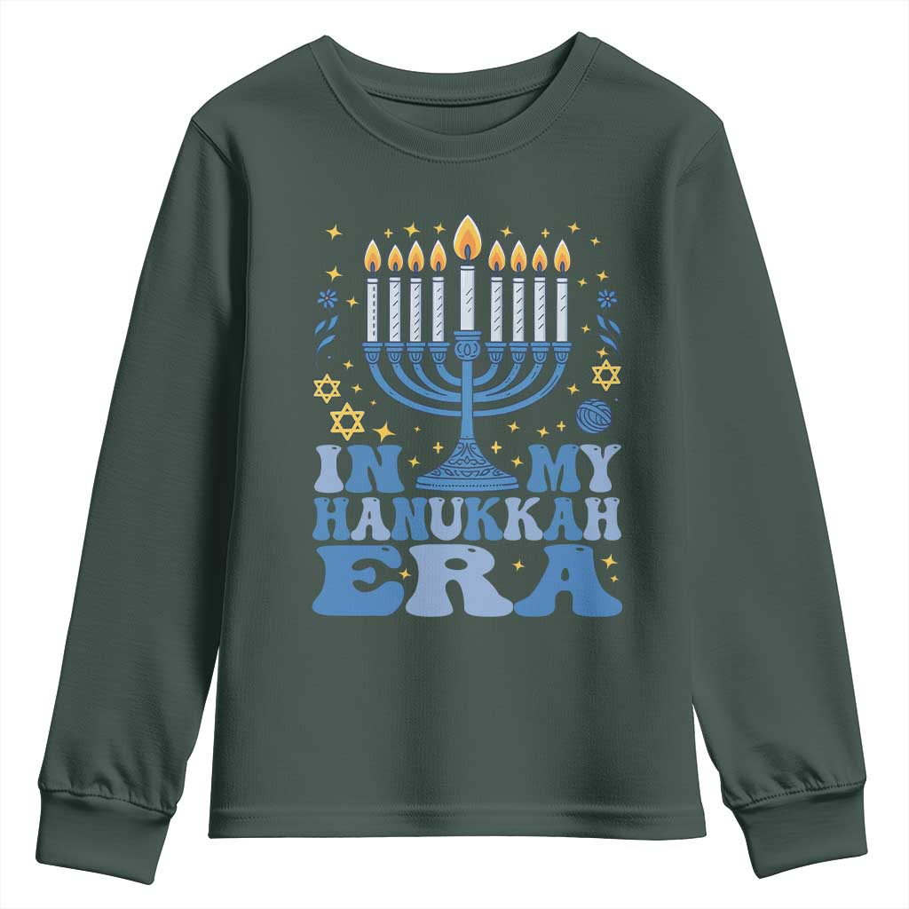 In My Hanukkah Era Youth Sweatshirt Festival Of Lights Gift TS12 Dark Forest Green Print Your Wear