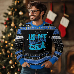 In My Chanukkah Era Hanukkah Ugly Sweater Jewish Holiday Celebration Gift TS12 Black Blue Print Your Wear