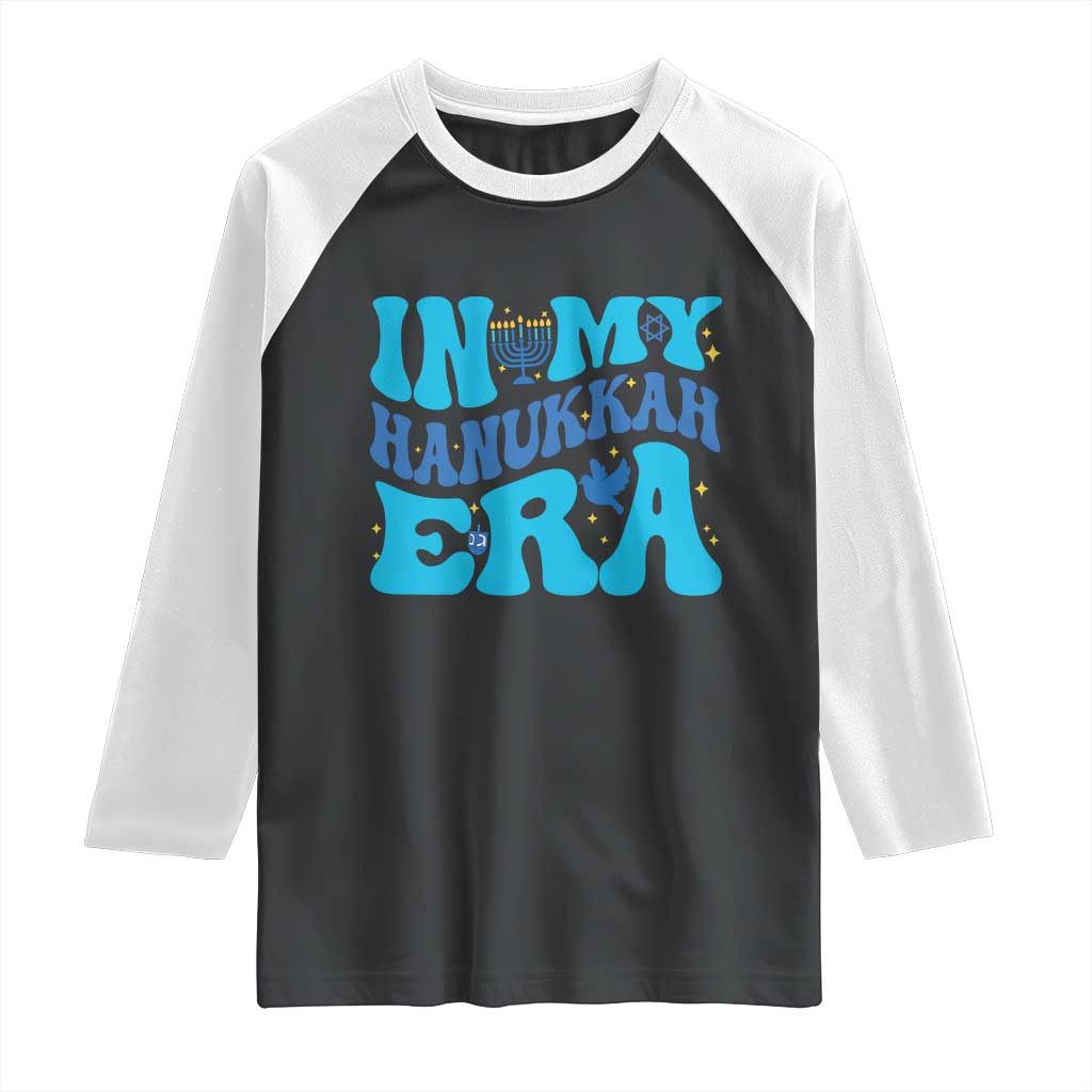 In My Hanukkah Era Raglan Shirt Jewish Holiday Celebration Gift TS12 Black White Print Your Wear