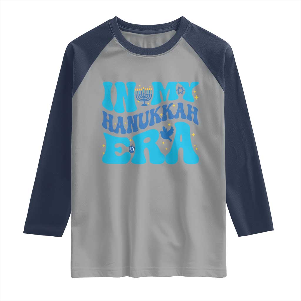 In My Hanukkah Era Raglan Shirt Jewish Holiday Celebration Gift TS12 Sport Gray Navy Print Your Wear