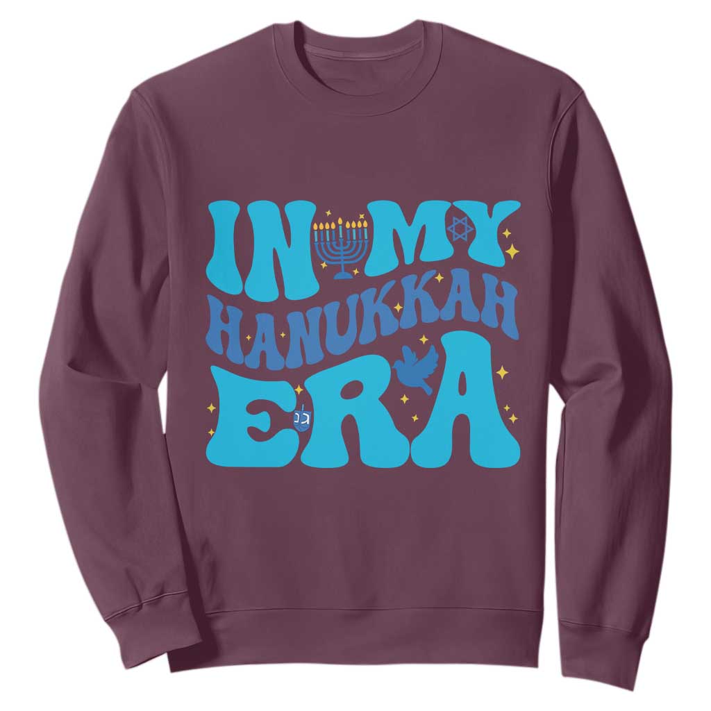 In My Hanukkah Era Sweatshirt Jewish Holiday Celebration Gift TS12 Maroon Print Your Wear