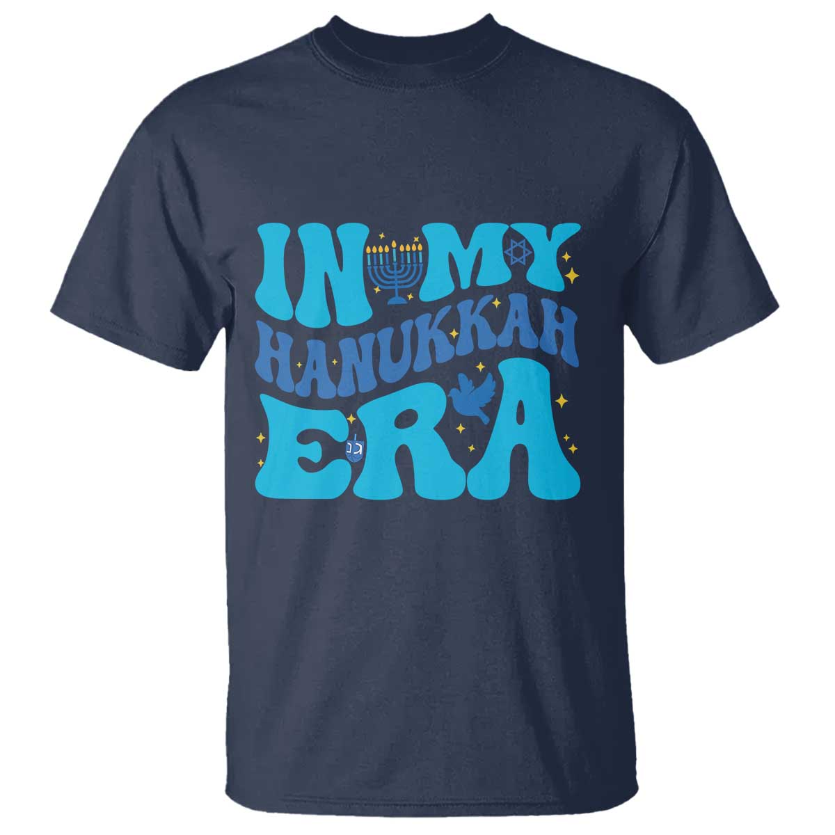 In My Hanukkah Era T Shirt Jewish Holiday Celebration Gift TS12 Navy Print Your Wear