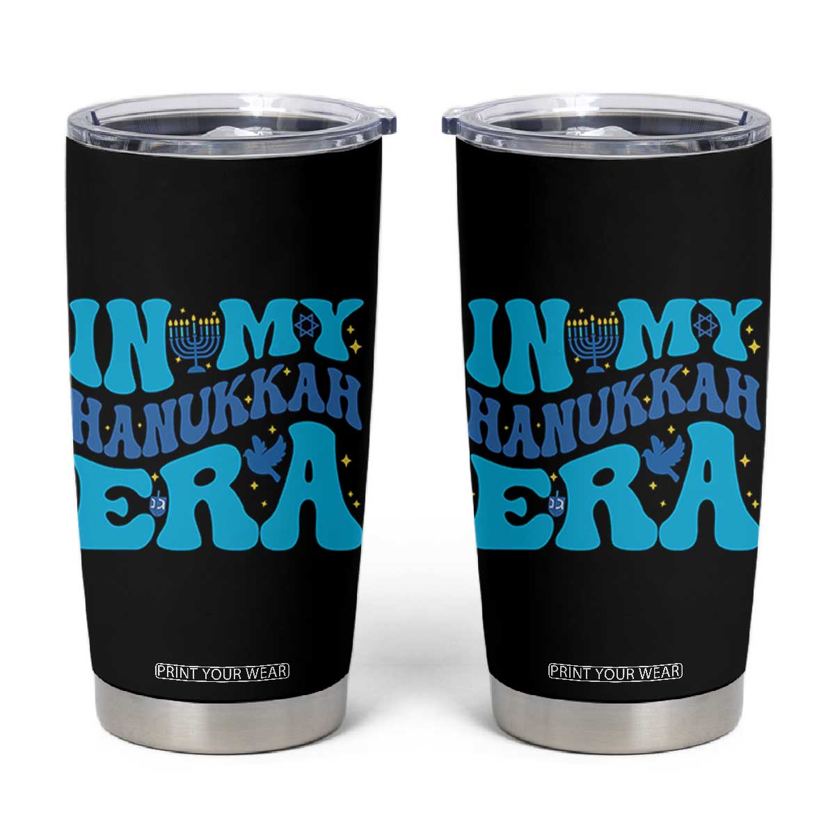 In My Hanukkah Era Tumbler Cup Jewish Holiday Celebration Gift TS12 Black Print Your Wear