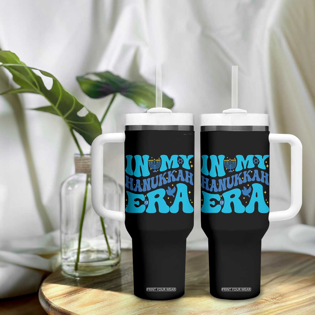 In My Hanukkah Era Tumbler With Handle Jewish Holiday Celebration Gift TS12 Print Your Wear