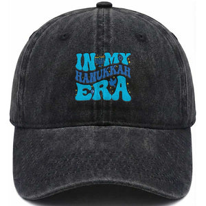 In My Hanukkah Era Washed Cotton Baseball Cap Jewish Holiday Celebration Gift TS12 Print Your Wear