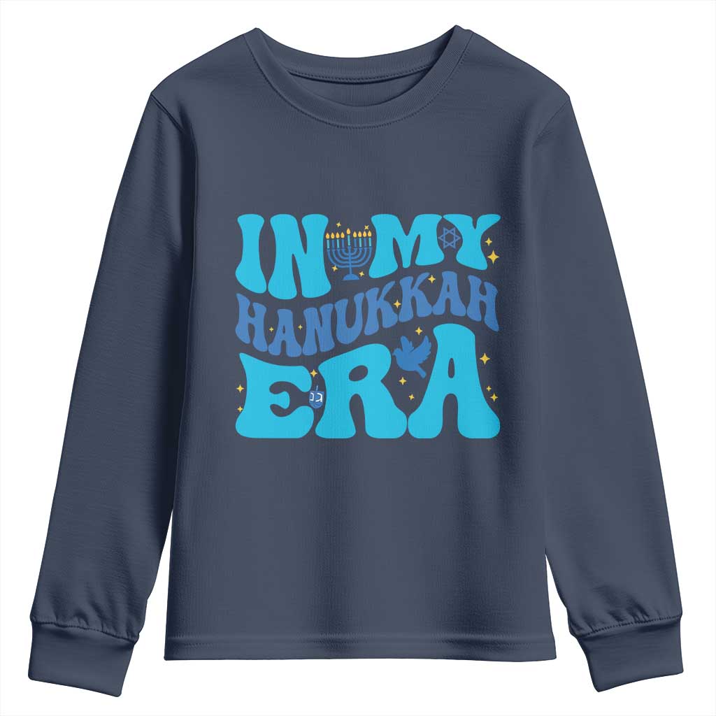In My Hanukkah Era Youth Sweatshirt Jewish Holiday Celebration Gift TS12 Navy Print Your Wear
