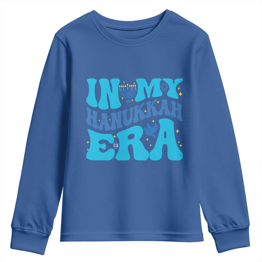 In My Hanukkah Era Youth Sweatshirt Jewish Holiday Celebration Gift TS12 Royal Blue Print Your Wear