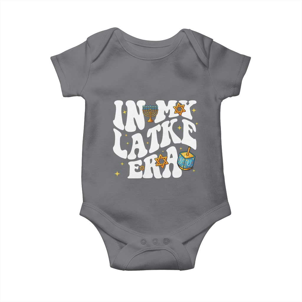 Hanukkah Jewish Holiday Gift Baby Onesie In My Latke Era TS12 Charcoal Print Your Wear