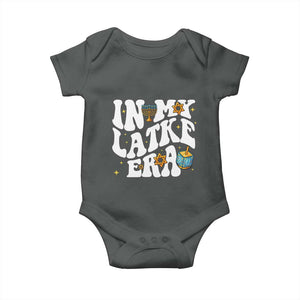 Hanukkah Jewish Holiday Gift Baby Onesie In My Latke Era TS12 Dark Heather Print Your Wear