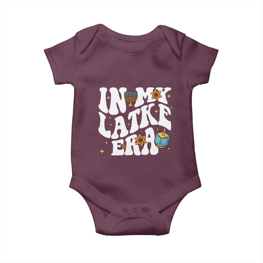 Hanukkah Jewish Holiday Gift Baby Onesie In My Latke Era TS12 Maroon Print Your Wear