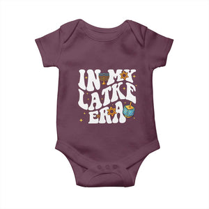 Hanukkah Jewish Holiday Gift Baby Onesie In My Latke Era TS12 Maroon Print Your Wear