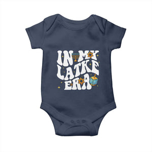 Hanukkah Jewish Holiday Gift Baby Onesie In My Latke Era TS12 Navy Print Your Wear