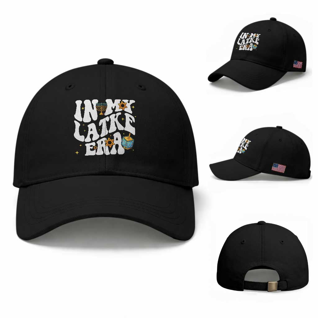Hanukkah Jewish Holiday Gift Baseball Cap In My Latke Era TS12 Baseball Cap Universal Fit Black Print Your Wear