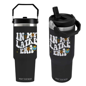 Hanukkah Jewish Holiday Gift Flip Straw Tumbler In My Latke Era TS12 One Size: 30 oz Black Print Your Wear