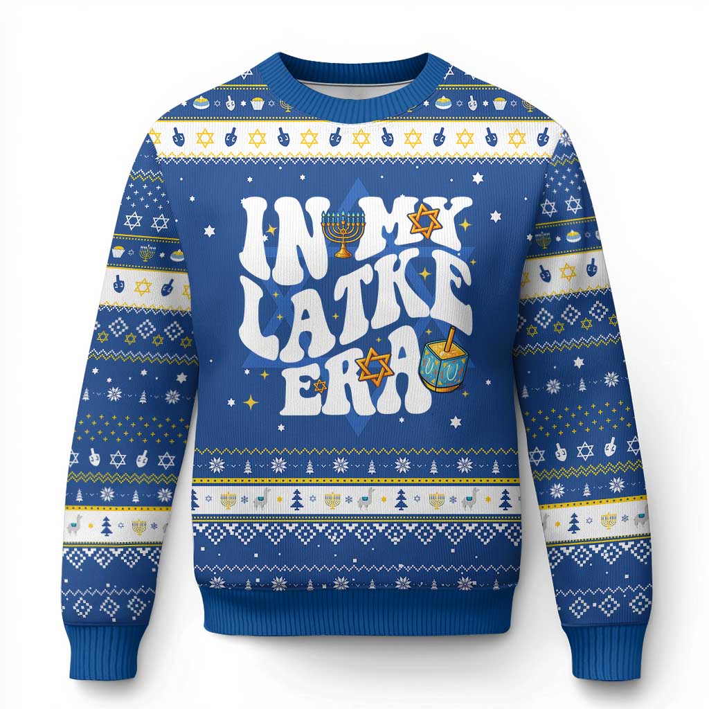 Chanukkah Jewish Holiday Gift Hanukkah Ugly Sweater In My Latke Era TS12 Blue White Print Your Wear