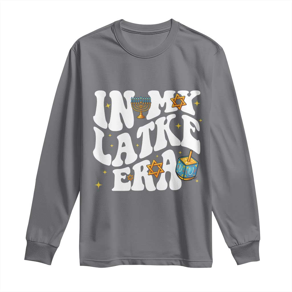 Hanukkah Jewish Holiday Gift Long Sleeve Shirt In My Latke Era TS12 Charcoal Print Your Wear