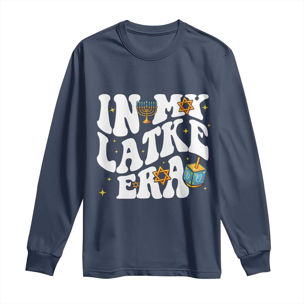 Hanukkah Jewish Holiday Gift Long Sleeve Shirt In My Latke Era TS12 Navy Print Your Wear