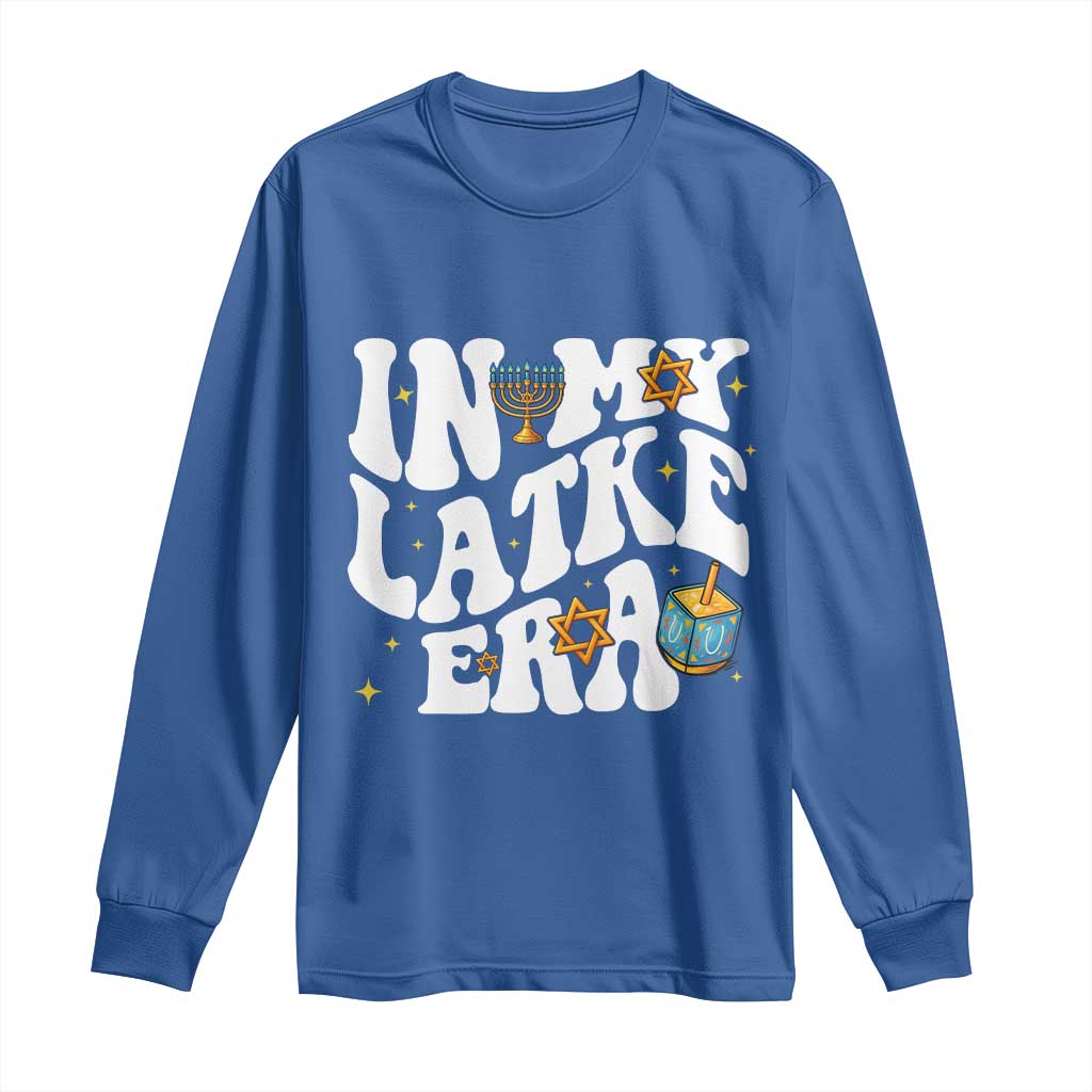 Hanukkah Jewish Holiday Gift Long Sleeve Shirt In My Latke Era TS12 Royal Blue Print Your Wear