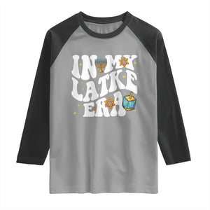 Hanukkah Jewish Holiday Gift Raglan Shirt In My Latke Era TS12 Sport Gray Black Print Your Wear
