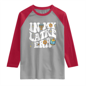 Hanukkah Jewish Holiday Gift Raglan Shirt In My Latke Era TS12 Sport Gray Red Print Your Wear