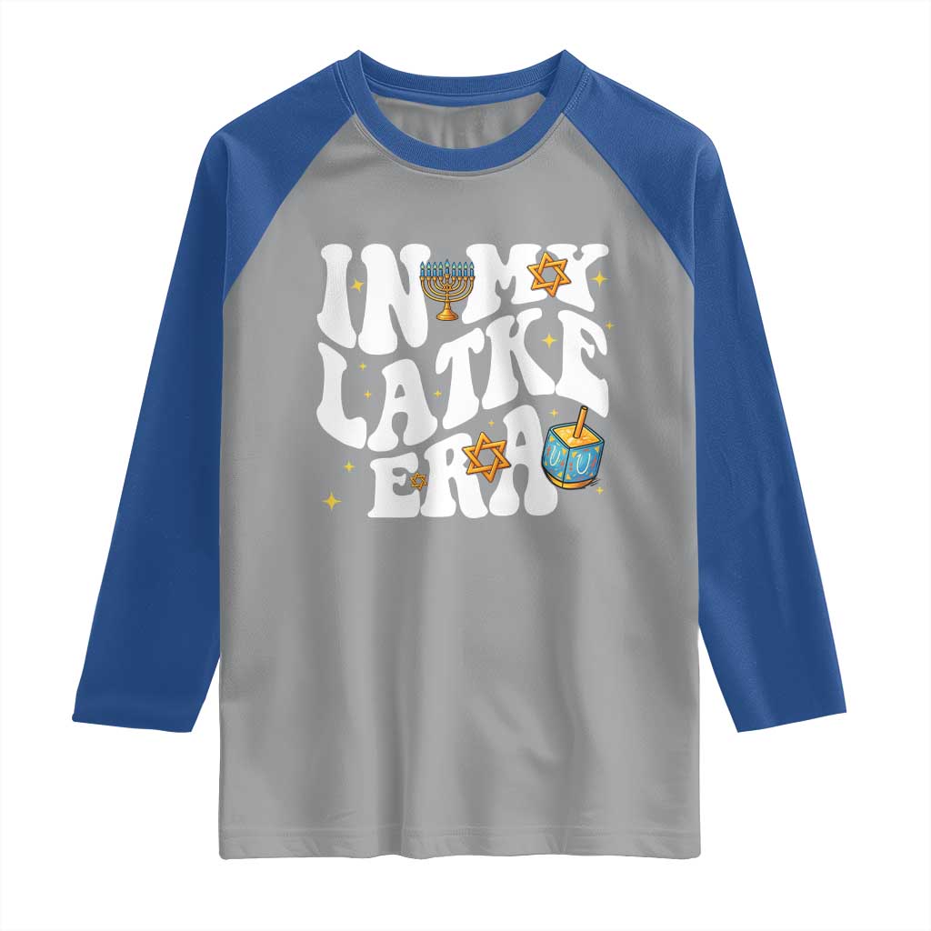 Hanukkah Jewish Holiday Gift Raglan Shirt In My Latke Era TS12 Sport Gray Royal Print Your Wear