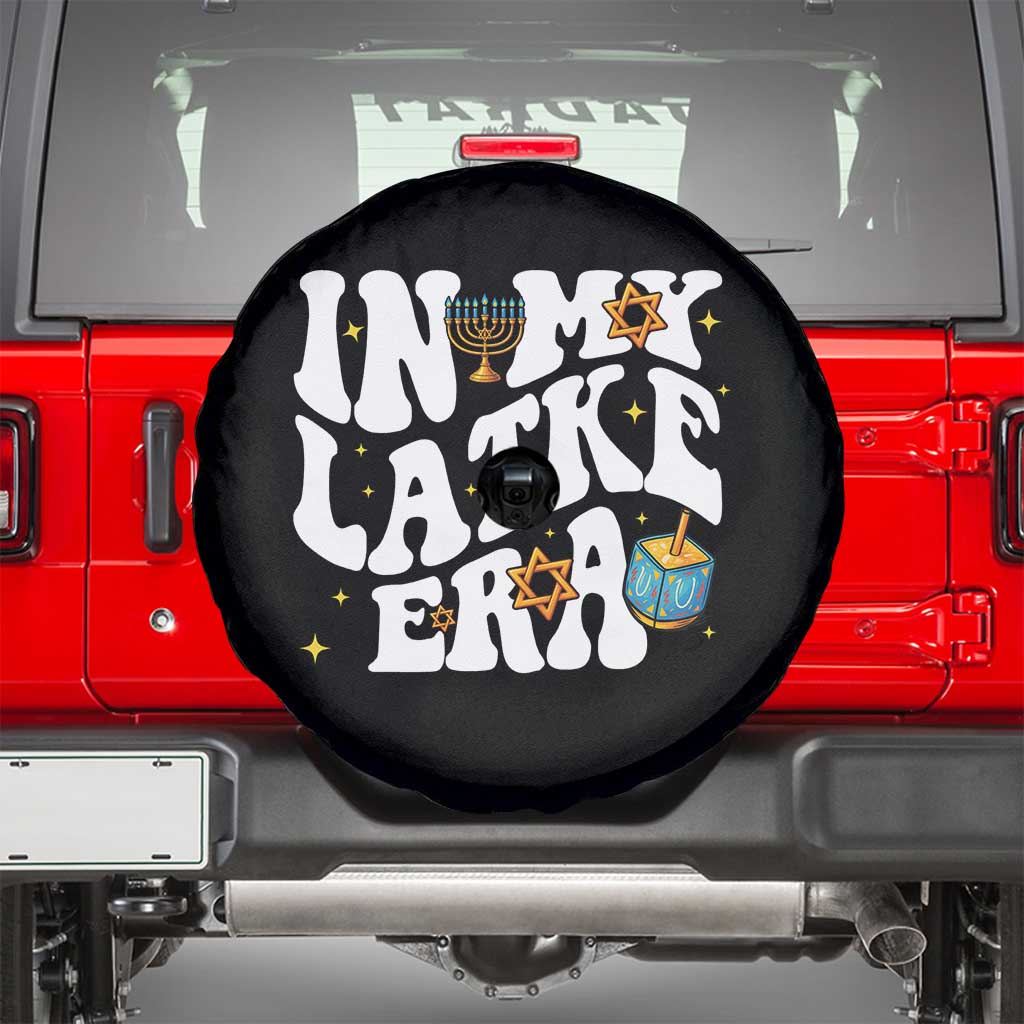 Hanukkah Jewish Holiday Gift Spare Tire Cover In My Latke Era TS12 Black Print Your Wear