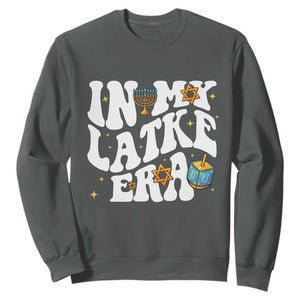 Hanukkah Jewish Holiday Gift Sweatshirt In My Latke Era TS12 Dark Heather Print Your Wear