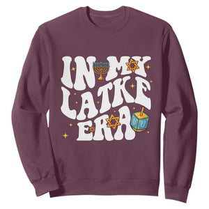 Hanukkah Jewish Holiday Gift Sweatshirt In My Latke Era TS12 Maroon Print Your Wear