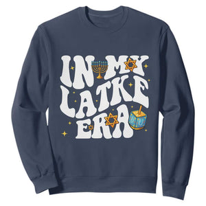 Hanukkah Jewish Holiday Gift Sweatshirt In My Latke Era TS12 Navy Print Your Wear