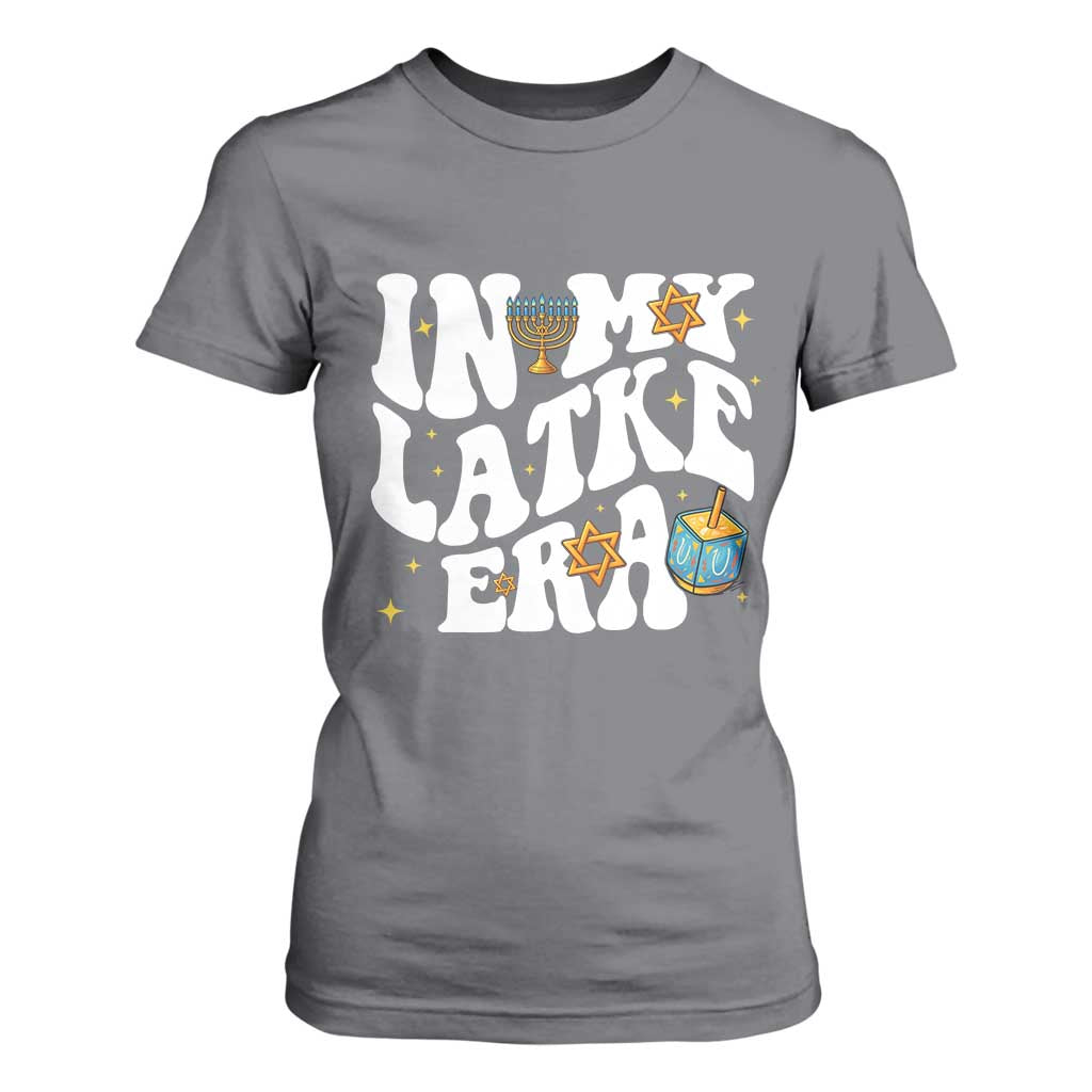 Hanukkah Jewish Holiday Gift T Shirt For Women In My Latke Era TS12 Charcoal Print Your Wear