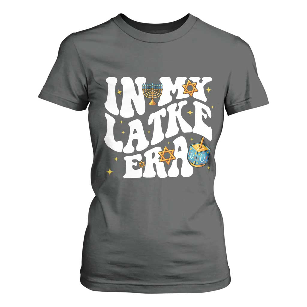 Hanukkah Jewish Holiday Gift T Shirt For Women In My Latke Era TS12 Dark Heather Print Your Wear