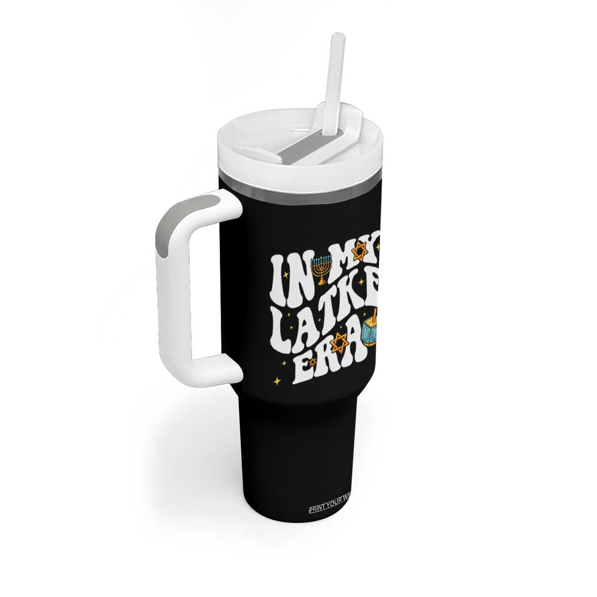 Hanukkah Jewish Holiday Gift Tumbler With Handle In My Latke Era TS12 Print Your Wear