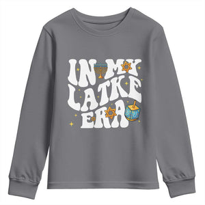 Hanukkah Jewish Holiday Gift Youth Sweatshirt In My Latke Era TS12 Charcoal Print Your Wear