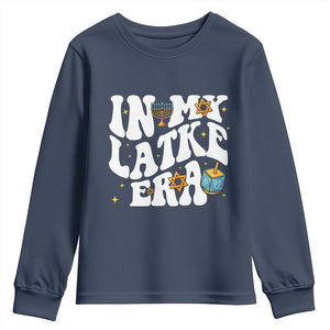 Hanukkah Jewish Holiday Gift Youth Sweatshirt In My Latke Era TS12 Navy Print Your Wear