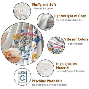 Hanukkah Floral Menorah Throw Blanket Jewish Gift For Women TS12 Print Your Wear