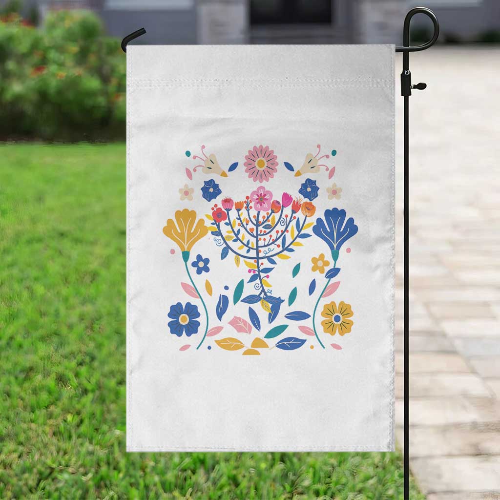 Hanukkah Floral Menorah Garden Flag Jewish Gift For Women TS12 Print Your Wear