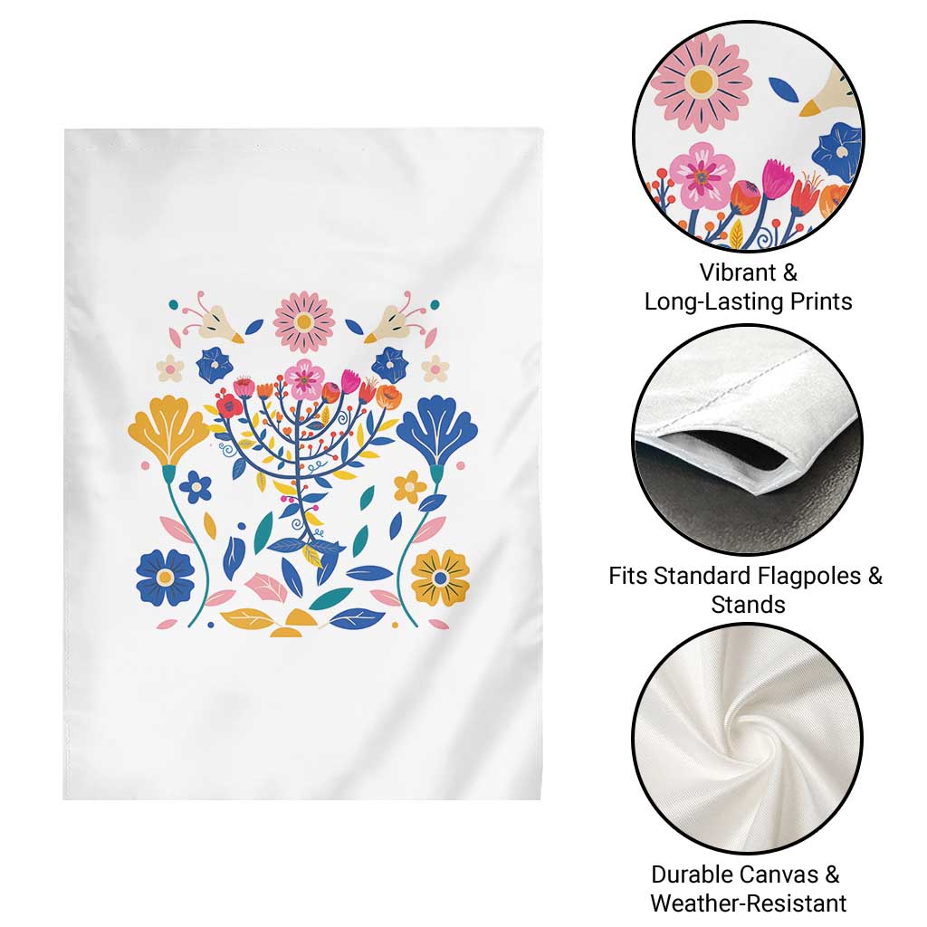 Hanukkah Floral Menorah Garden Flag Jewish Gift For Women TS12 Print Your Wear