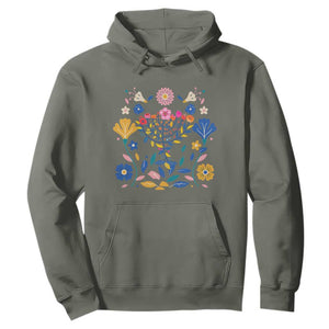 Hanukkah Floral Menorah Hoodie Jewish Gift For Women TS12 Military Green Print Your Wear