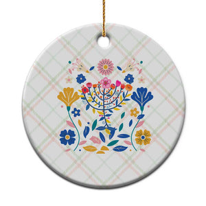 Hanukkah Floral Menorah Ceramic Ornament Jewish Gift For Women TS12 1pc Christmas Plaid Print Your Wear