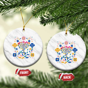 Hanukkah Floral Menorah Ceramic Ornament Jewish Gift For Women TS12 1pc White Marble Print Your Wear
